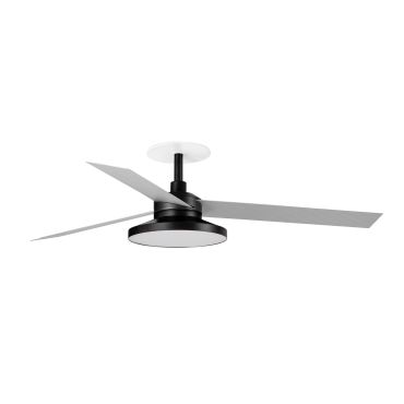 Faro Cruiser Tak 3 L - ventilateur de plafond avec lumière et rosace encastrée - Ø 132 cm - noir mat et aluminium - 2700K