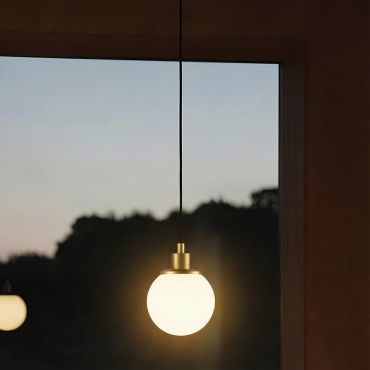 VK Lighting Pero - lampe suspendue - Ø 13 x 169 cm - laiton mat