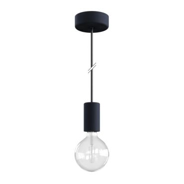 Creative Cables Eiva - suspension extérieure avec fixation plafond en silicone - Ø 12,5 x 164,5 cm - IP65 - noir charbon
