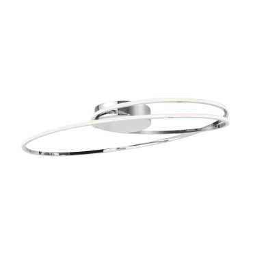 Nova Luce Viareggio - plafonnier - 60 x 35 x 15 cm - 28W LED inclus - chrome