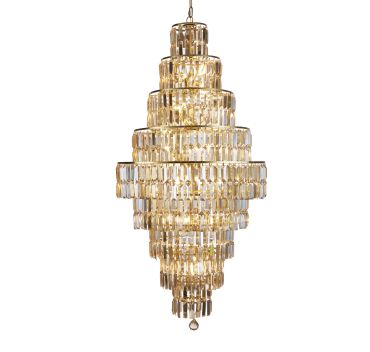 Searchlight Empire - lustre - Ø 60 x 297 cm - laiton satiné et champagne