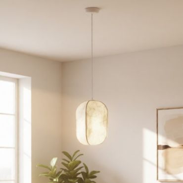 Nova Luce Pierida - lampe suspendue - Ø 30 x 210 cm - blanc sablé