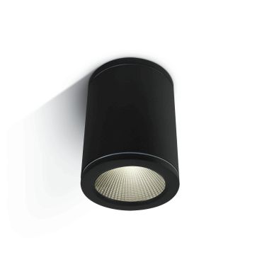 ONE Light Outdoor Ceiling Cylinders - plafonnier d'extérieur - Ø 8 x 10,5 cm - 6W LED inclus - IP54 - noir