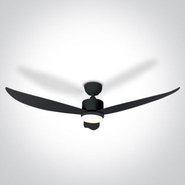 ONE Light Black Body - ventilateur de plafond avec lumière et télécommande - Ø 132 x 35 cm - 22W LED inclus - noir