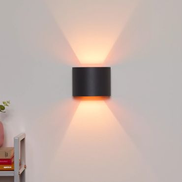 Lucide Xio - applique murale avec angle de faisceau réglable - 11 x 13 x 9,7 cm - LED dimmable 3,5W incluse - gris