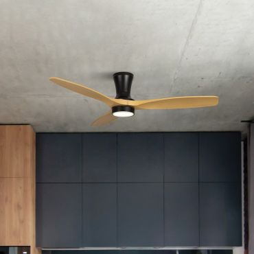 Faro Air - ventilateur de plafond avec lumière - Ø 132 cm - noir et bois