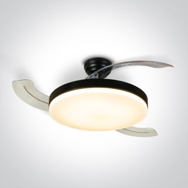 ONE Light Transparent Blades - ventilateur de plafond avec lumière et télécommande - Ø 105 x 33 cm - 32W LED inclus - noir