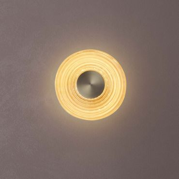Nova Luce Nous - applique murale - Ø 30 x 30 cm - 8W LED inclus - laiton doré et verre ambré