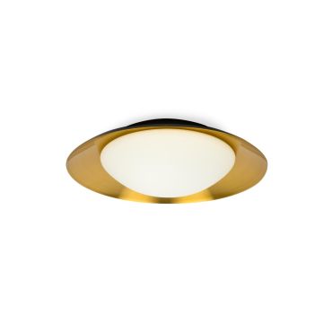 Faro Side - plafonnier/mural - Ø 39 x 11 x 21 cm - 15W LED inclus - noir &amp; cuivre
