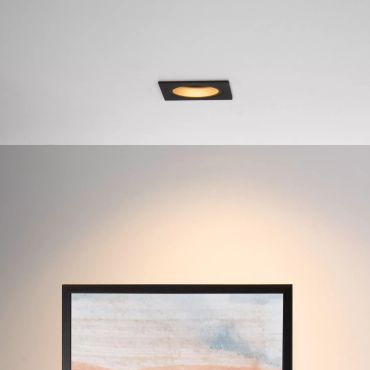 Lucide Embed - spot encastrable - 91 x 91 mm, Ø 83 mm encastrable - noir