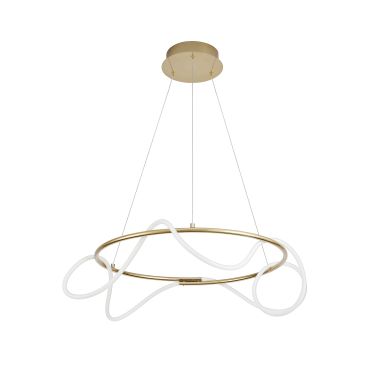 Nova Luce Tiriac - lampe suspendue - Ø 70 x 120 cm - 43W LED dimmable inclus - or et blanc