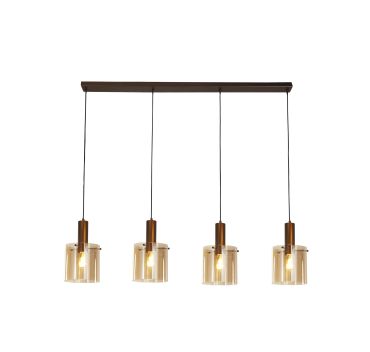 Searchlight Sweden - lampe suspendue - 142 x 150 cm - moka et ambre