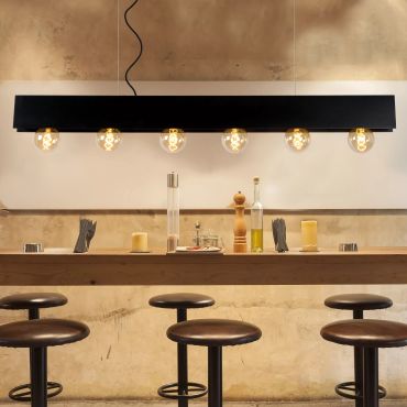 Lucide Surtus - lampe suspendue - 134 x 7 x 130 cm - noir