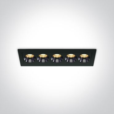 ONE Light Mirror Dark Light Range - spot encastrable - 147 x 45 mm, 140 x 36 mm taille d'encastrement - 12W LED inclus - noir