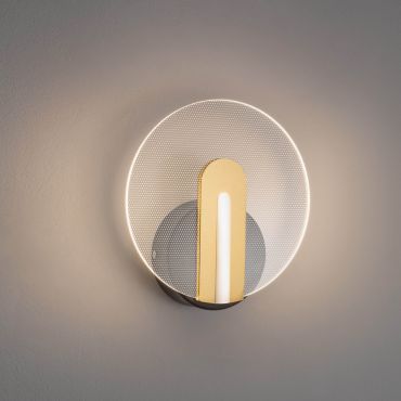 Nova Luce Genti - applique murale - 20 x 11,5 x 11 cm - 7W LED inclus - noir et or