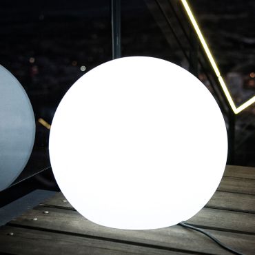 New Garden Buly 60 - lampe de table d'extérieur avec câble - Ø 60 x 34 x 55 cm - IP65 - blanc