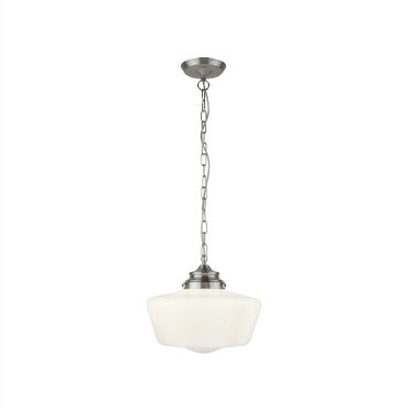 Searchlight School House - lampe suspendue - Ø 30 x 120 cm - IP44 - argent satiné