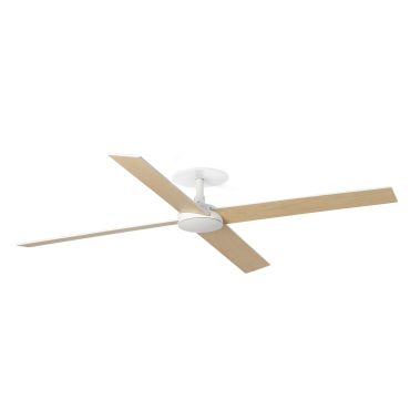 Faro Rudder L 4 - ventilateur de plafond avec rosace encastrée - Ø 132 cm - blanc mat et frêne