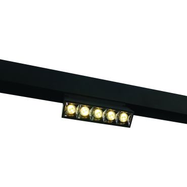 ONE Light système de rail magnétique - Spots linéaires réglables - spot de rail - 13,5 x 3,4 x 9,5 cm - 12W LED inclus - noir