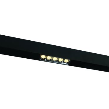 ONE Light magnetic track system - Projecteur linéaire sur rail - 13,8 x 3,7 x 4,7 cm - 12W LED inclus - noir avec réflecteur argenté