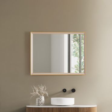 Nova Luce Ambor - miroir avec éclairage - 60 x 80 x 5,5 cm - 38W LED inclus - IP44 - Or anodisé
