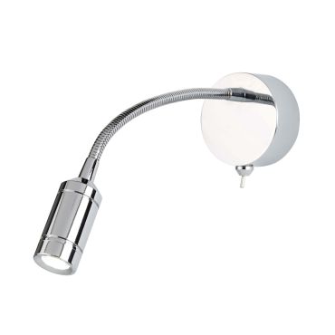 Searchlight LED Adjustable Wall Lights - applique murale avec interrupteur - 7 x 24 cm - 1W LED inclus - chrome