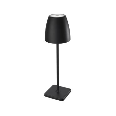 Nova Luce Colt - lampe de table extérieure à piles - Ø 11 x 38 cm - 1W LED dimmable inclus - IP44 - noir sable