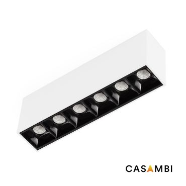 Faro Neso Point-6 - luminaire pour rail magnétique - 16,4 x 3,4 x 5,6 cm - 8W CASAMBI LED blanc chaud (2700K) inclus - 34° faisceau - blanc