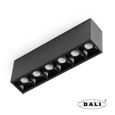 Faro Neso Point-6 - luminaire pour rail magnétique - 16,4 x 3,4 x 5,6 cm - 8W DALI LED blanc chaud (2700K) inclus - faisceau de 12° - noir