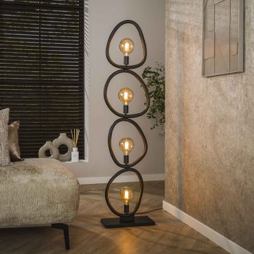 Vico Pebble - lampadaire - 40 x 20 x 165 cm - noir arctique