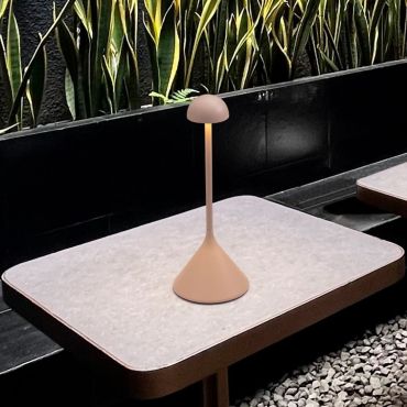 Nova Luce Dalt - lampe de table rechargeable pour extérieur - Ø 9,5 x 25 cm - 1W dimmable LED inclus - IP54 - crème