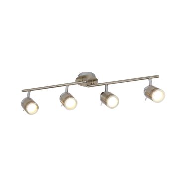 Searchlight Samson - projecteur de surface 4L - 79 x 13 x 19,5 cm - IP44 - argent satiné