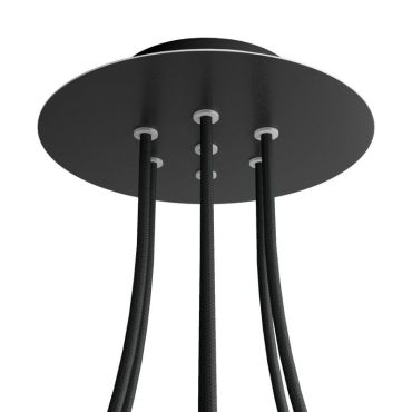 Creative Cables - Rose-One rosace de plafond ronde pour 7 points lumineux - Ø 20 x 3,5 cm - noir