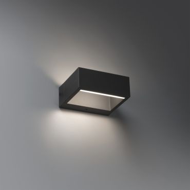 Faro Alp - applique murale - 15 x 13 x 6 cm - 8W LED inclus - IP54 - gris foncé