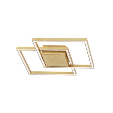 Nova Luce Bilbao - plafonnier - 46 x 46 x 6,5 cm - 25W LED inclus - or
