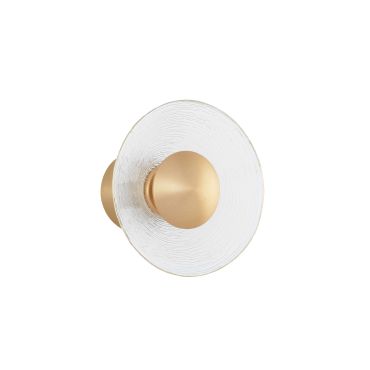 Nova Luce Esil - applique murale - Ø 16 x 10,7 cm - 4W LED inclus - laiton doré et transparent