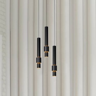 Lucide Margary - lampe suspendue - Ø 28 x 169 cm - 3 x 4W LED dimmable inclus - noir