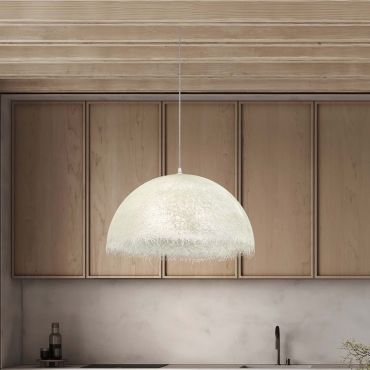 Nova Luce Lalu - lampe suspendue - Ø 60 x 210 cm - blanc sablé