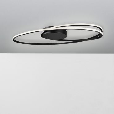 Nova Luce Viarregio - plafonnier - 60 x 35 x 15 cm - 28W LED inclus - noir mat