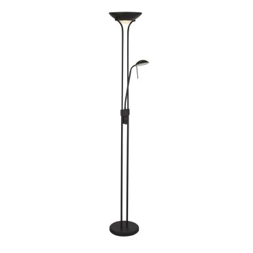 Searchlight Mother &amp; Child - lampadaire avec liseuse - Ø25,4 x 180 cm - 15,5W + 5W LED dimmable inclus - noir mat