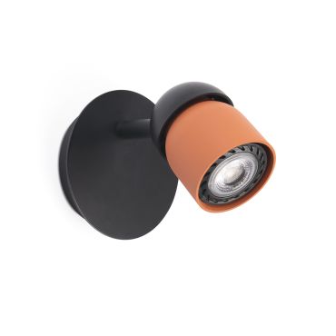 Faro Coco - spot en saillie 1L - Ø 10 x 10 cm - noir et Terracotta