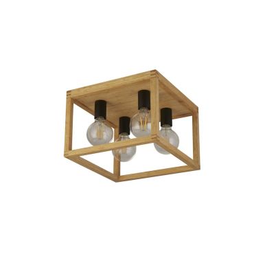 Searchlight Square - plafonnier - 36 x 36 x 25 cm - noir et brun