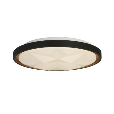 Searchlight Satellite - plafonnier avec télécommande - Ø 42 x 6 cm - 24W LED dimmable inclus - noir et or