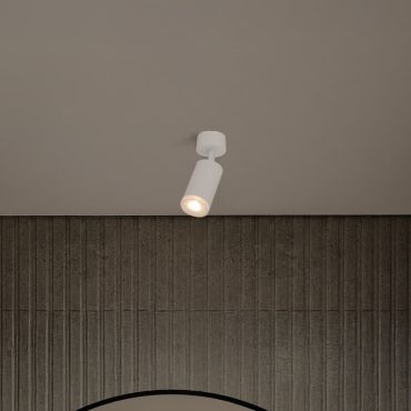 Nova Luce Mao - spot en saillie - Ø 5,5 x 17 cm - IP44 - blanc sable