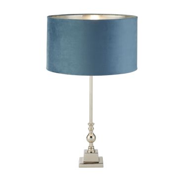 Searchlight Whitby - lampe à poser - Ø 38 x 67 cm - chrome, argent et bleu-vert