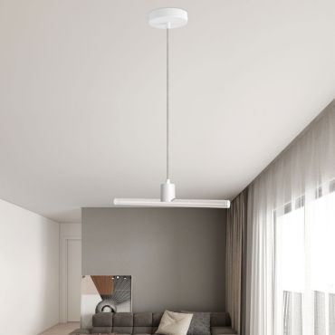 Creative Cables - lampe suspendue raccord rond 1L - 12 x 200 cm - S14d - blanc