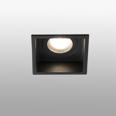 Faro Hyde - spot encastrable - 89 x 89 mm, 83 x 83 mm encastrable - IP44 - noir mat
