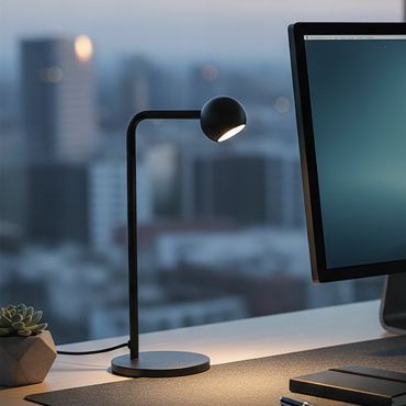 VK lighting Aira - lampe de table - 14 x 38,2 cm - 5,6W LED inclus - noir