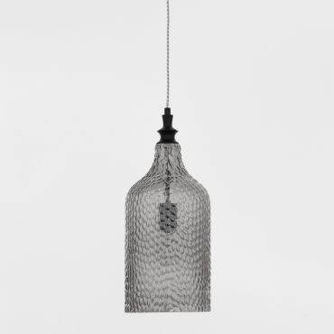 MODÈLE D’EXPOSITION - Nova Luce Marou - lampe suspendue - Ø 19,5 x 120 cm - gris fumé et noir mat