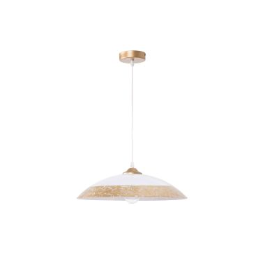 Nova Luce Benito - lampe suspendue - Ø 40 x 120 cm - blanc et or